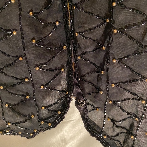Vintage Cotton Zone 100% Silk Studs Sequins Vest M - Picture 2 of 6
